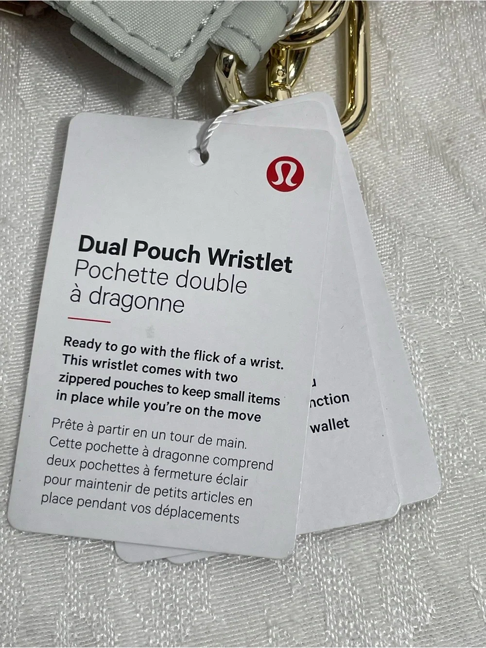 Lululemon NWT Dual Pouch Wristlet in Pink and Light Gray